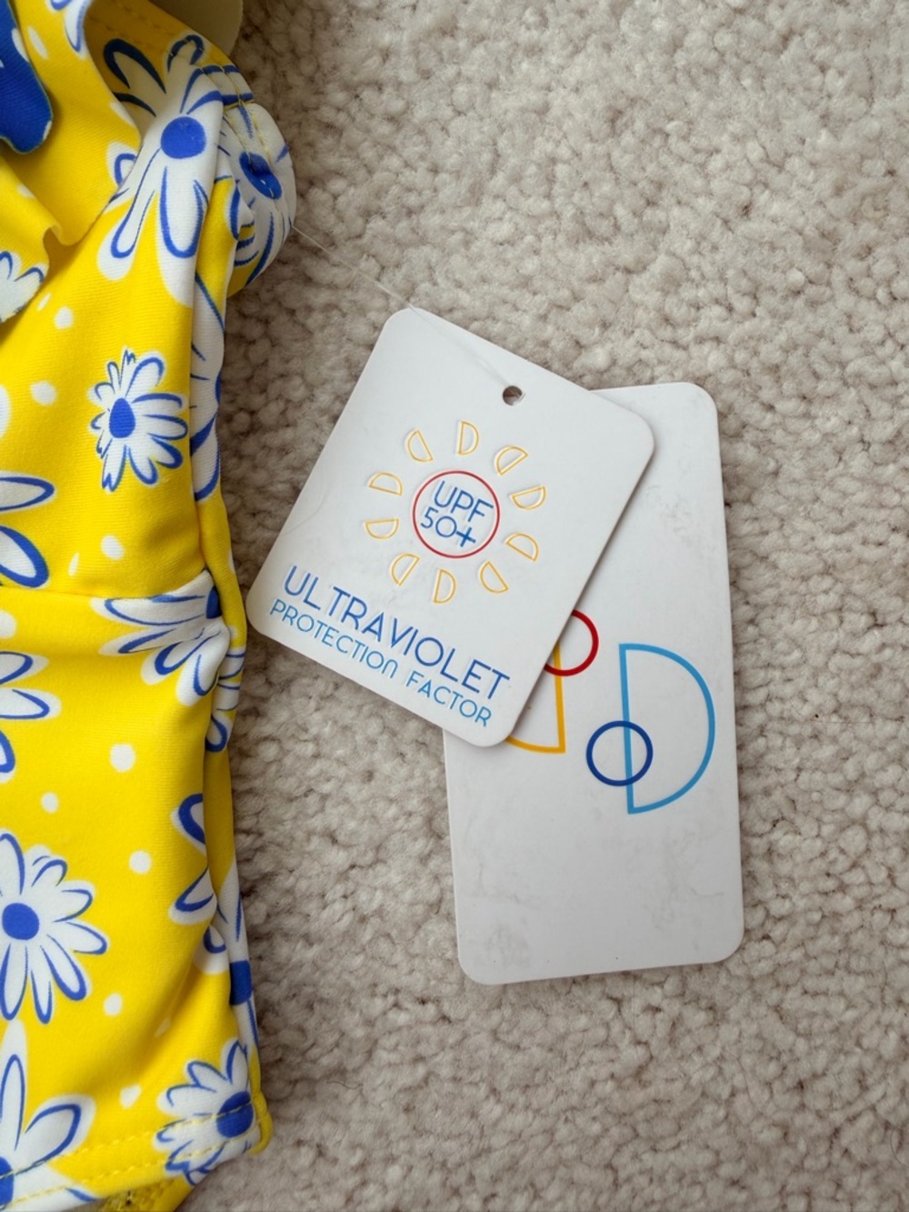Flapdoodles Yellow Daisy One-Piece Swimsuit with Ruffle Straps - Picture 5 of 11